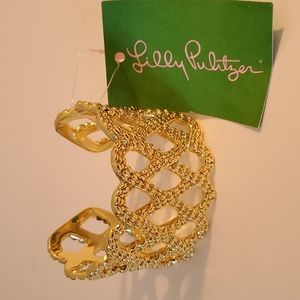 Lilly Pulitzer NWT Gold GWP #19865 Cuff Bracelet
